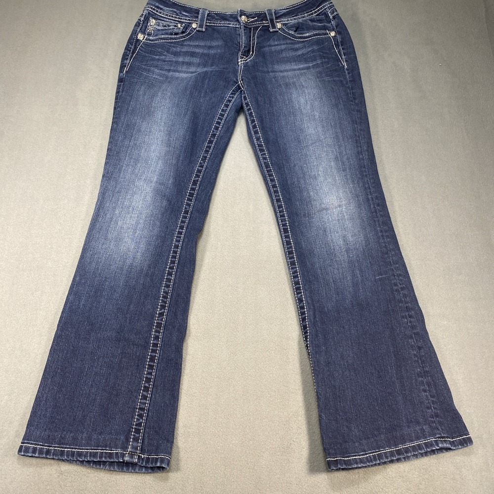 Miss Me Women's Jeans 31x34 Boot Cut Angel Wing Bling Embellished Pockets